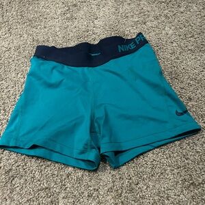 Nike Pro Turquoise and Navy Shorts